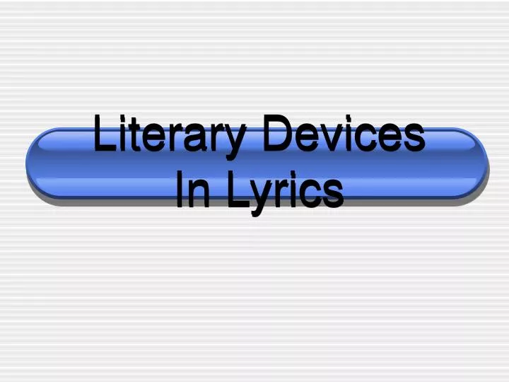 literary devices in lyrics