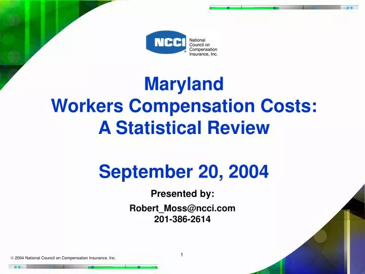 maryland workers compensation costs a statistical review september 20 2004