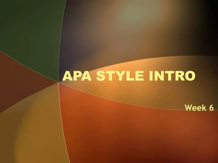 apa style intro