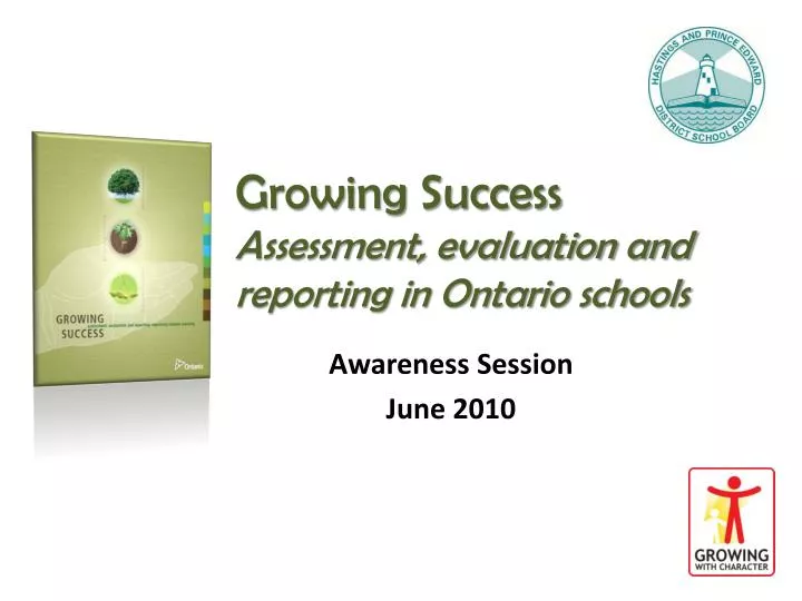 growing success assessment evaluation and reporting in ontario schools
