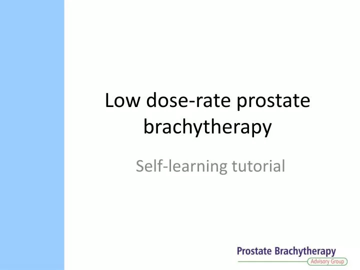 low dose rate prostate brachytherapy