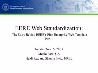 EERE Web Standardization: The Story Behind EERE’s First Enterprise Web Template Part 1