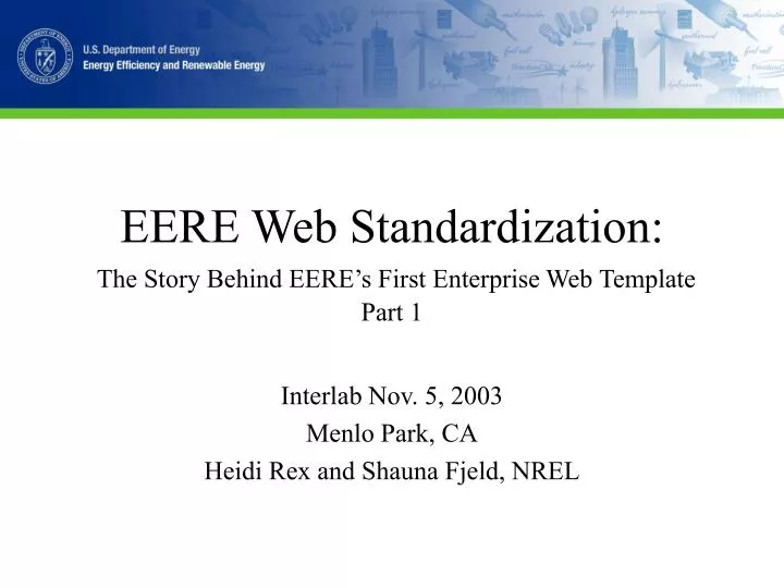 eere web standardization the story behind eere s first enterprise web template part 1