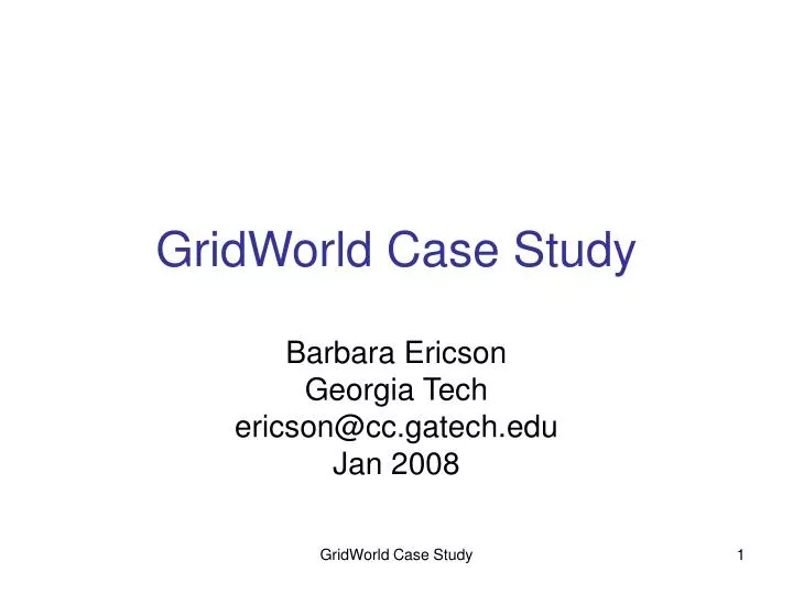 gridworld case study