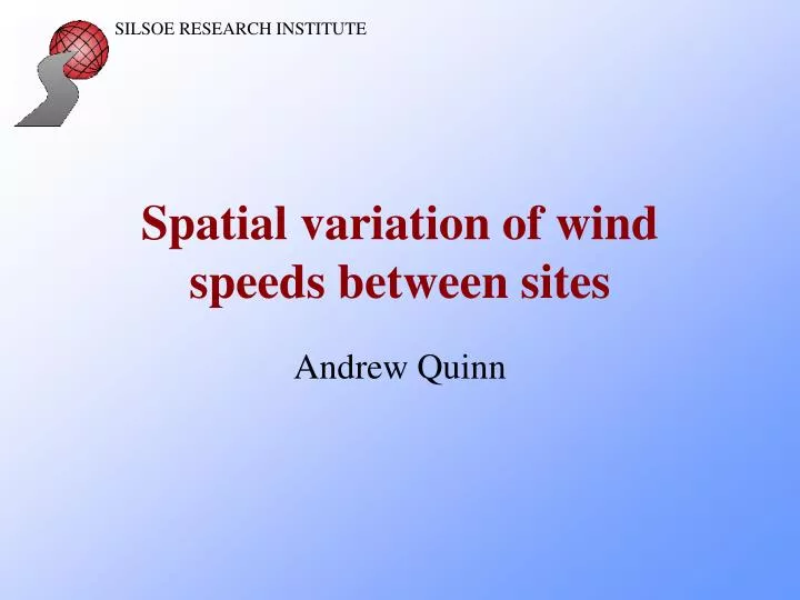 spatial variation of wind speeds between sites