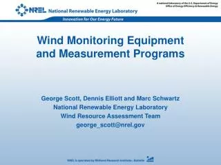 Wind Monitoring Equipment and Measurement Programs