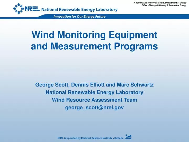 wind monitoring equipment and measurement programs