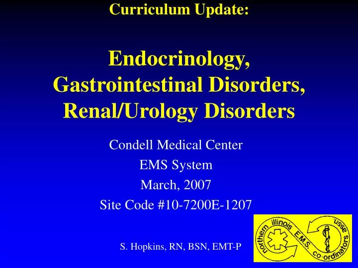 curriculum update endocrinology gastrointestinal disorders renal urology disorders