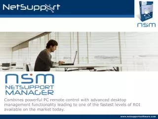 Combines powerful PC remote control with advanced desktop management functionality leading to one of the fastest levels