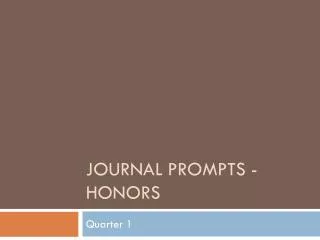 Journal Prompts - Honors
