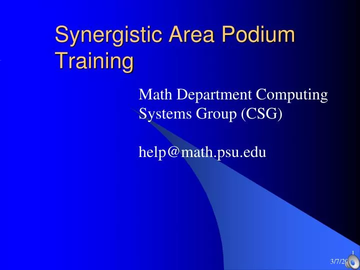 synergistic area podium training