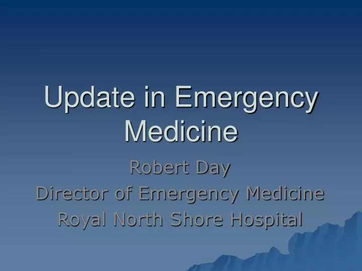 update in emergency medicine