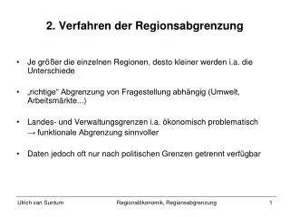 2. Verfahren der Regionsabgrenzung