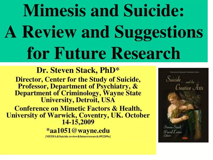 mimesis and suicide a review and suggestions for future research