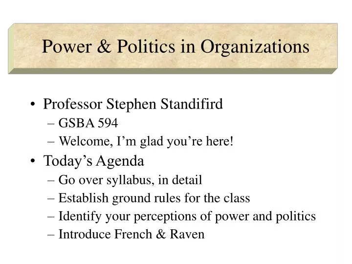 power politics in organizations
