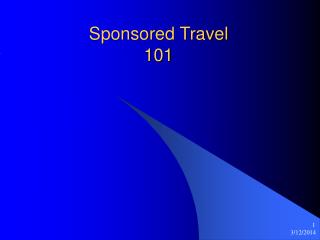 Sponsored Travel 101