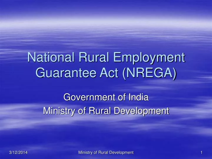 national rural employment guarantee act nrega