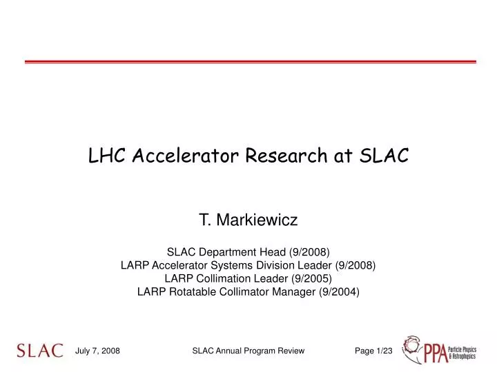 lhc accelerator research at slac