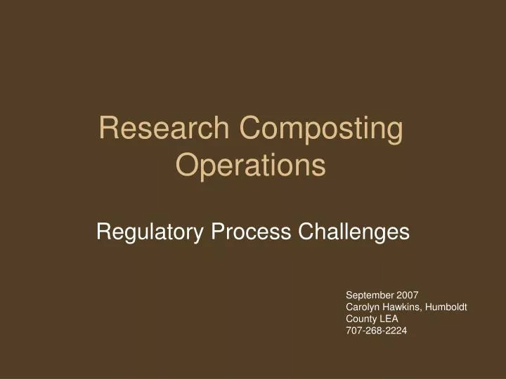research composting operations
