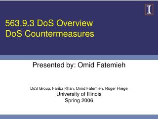 563.9.3 DoS Overview DoS Countermeasures