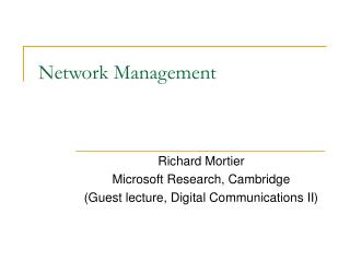 Network Management