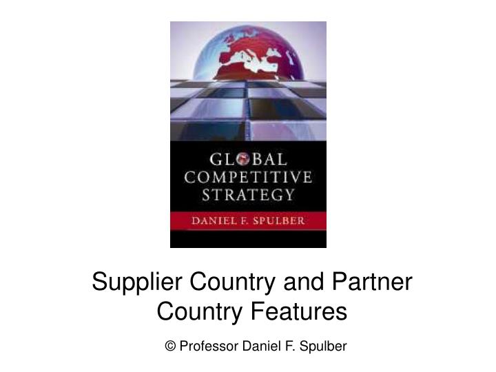 supplier country and partner country features