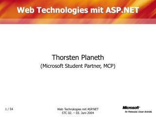 Web Technologies mit ASP.NET