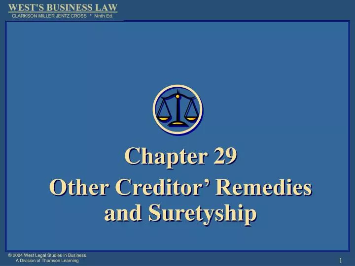 chapter 29 other creditor remedies and suretyship