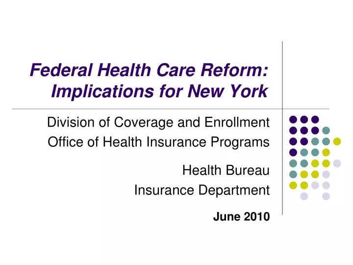 federal health care reform implications for new york
