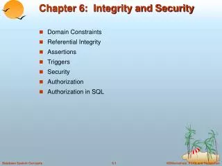 Chapter 6: Integrity and Security