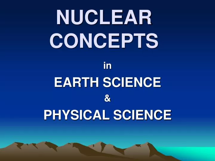 nuclear concepts