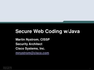 Secure Web Coding w/Java
