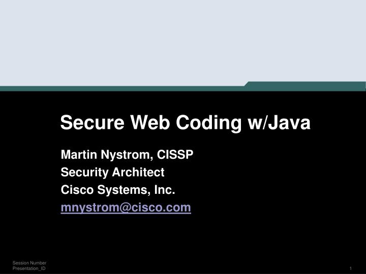secure web coding w java