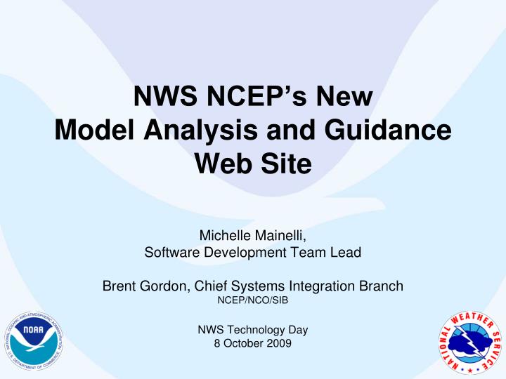 nws ncep s new model analysis and guidance web site