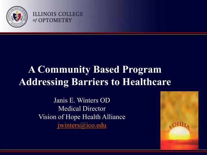 a community based program addressing barriers to healthcare