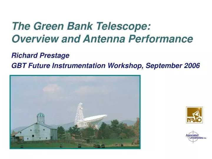 the green bank telescope overview and antenna performance