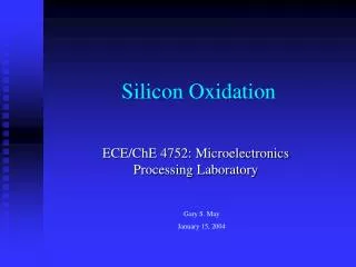 Silicon Oxidation