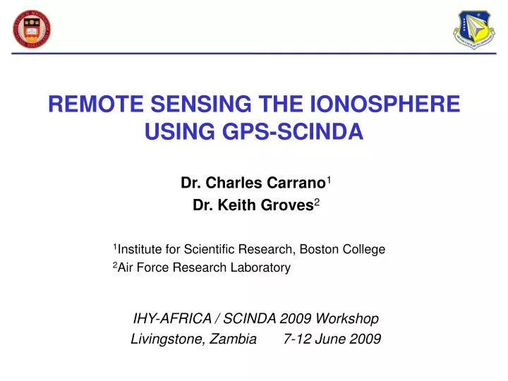 remote sensing the ionosphere using gps scinda