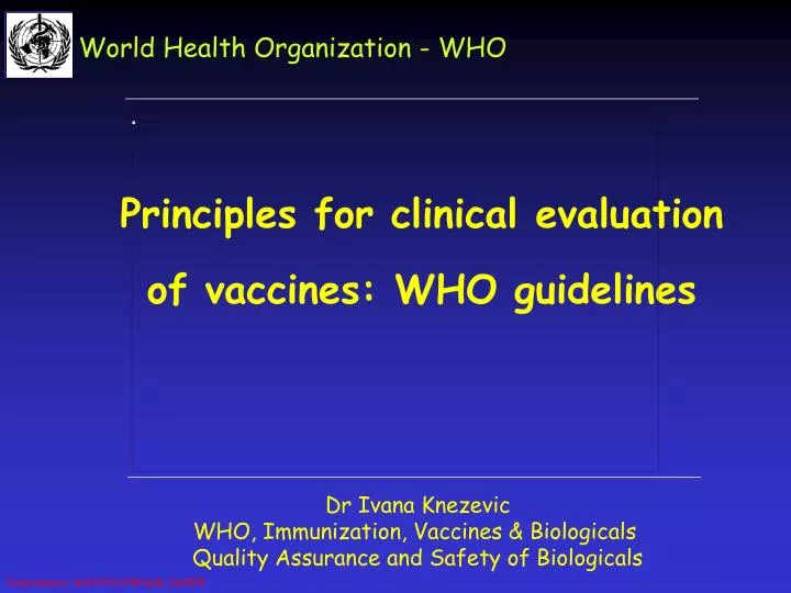 principles for cli nical evaluation of vaccines who guidelines