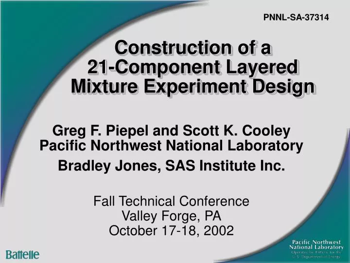 construction of a 21 component layered mixture experiment design