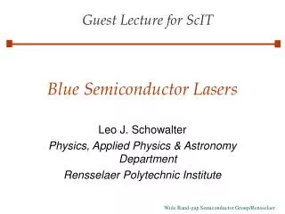 Blue Semiconductor Lasers
