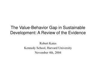 The Value-Behavior Gap in Sustainable Development: A Review of the Evidence