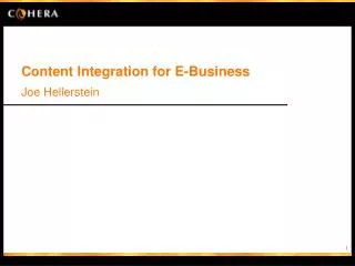 Content Integration for E-Business