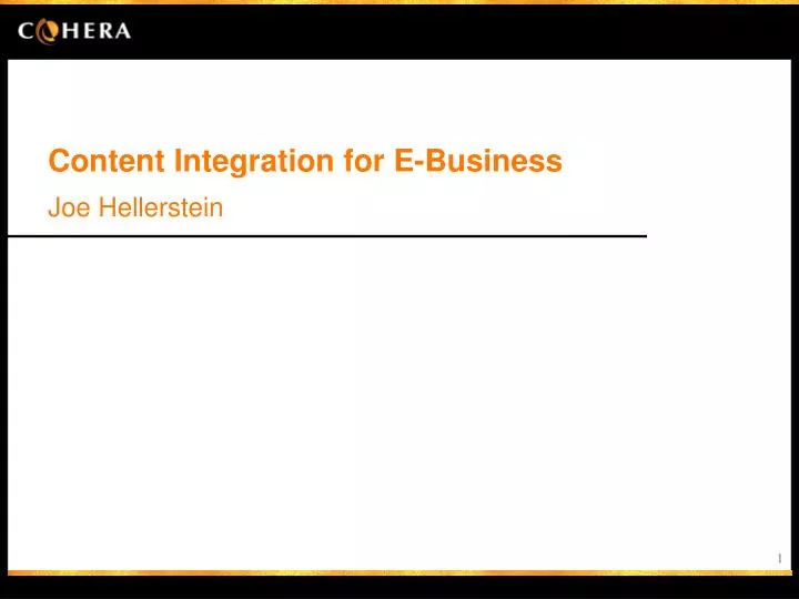 content integration for e business
