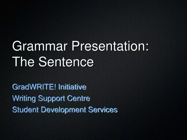 grammar presentation the sentence
