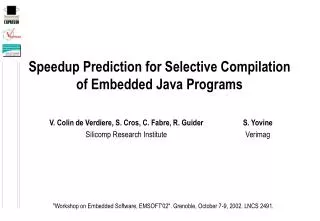 Speedup Prediction for Selective Compilation of Embedded Java Programs