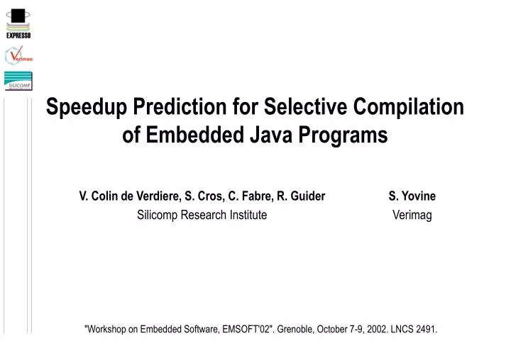 speedup prediction for selective compilation of embedded java programs