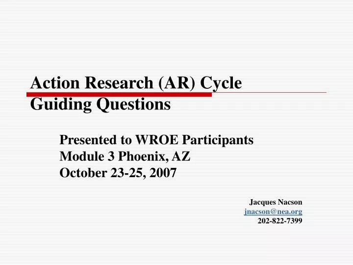 action research ar cycle guiding questions