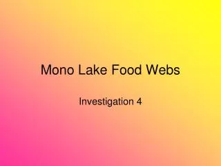 Mono Lake Food Webs