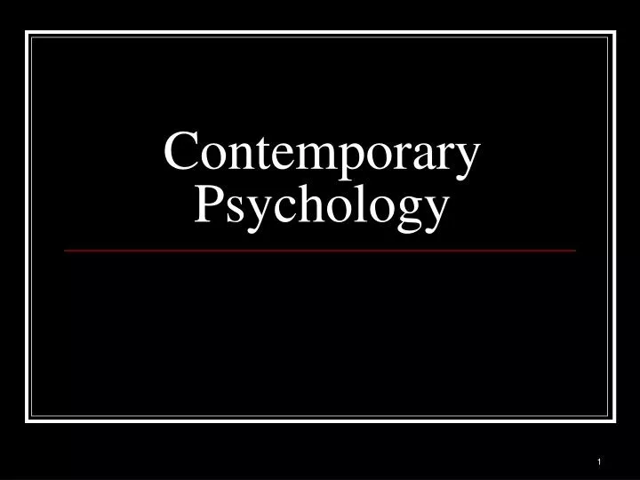 contemporary psychology